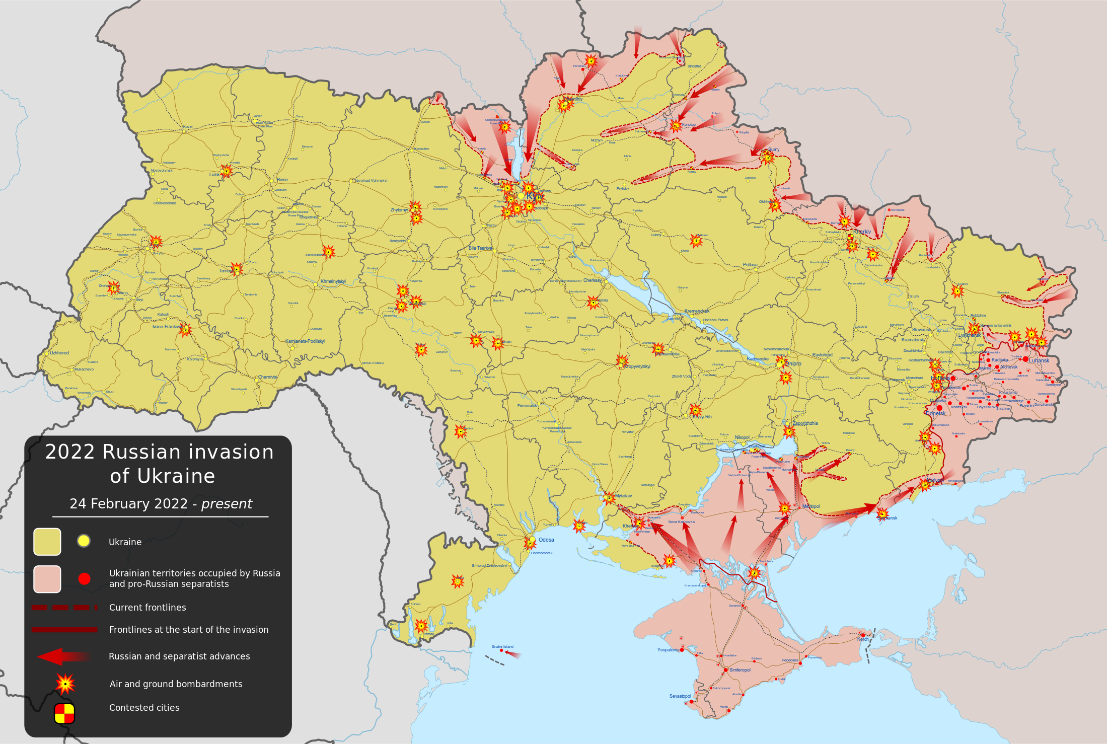 Russian-Ukraine on-ground war situation as of late March 2